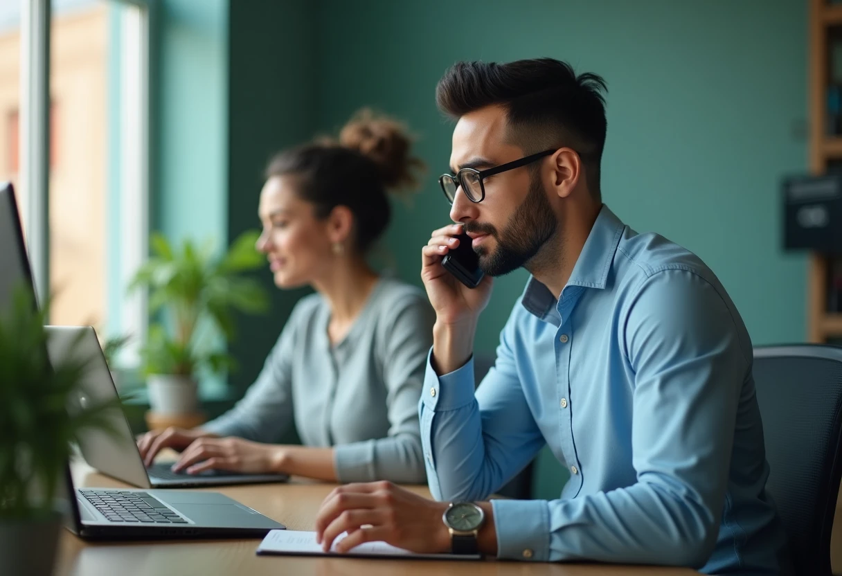 Professionnel bilingue dans un bureau moderne