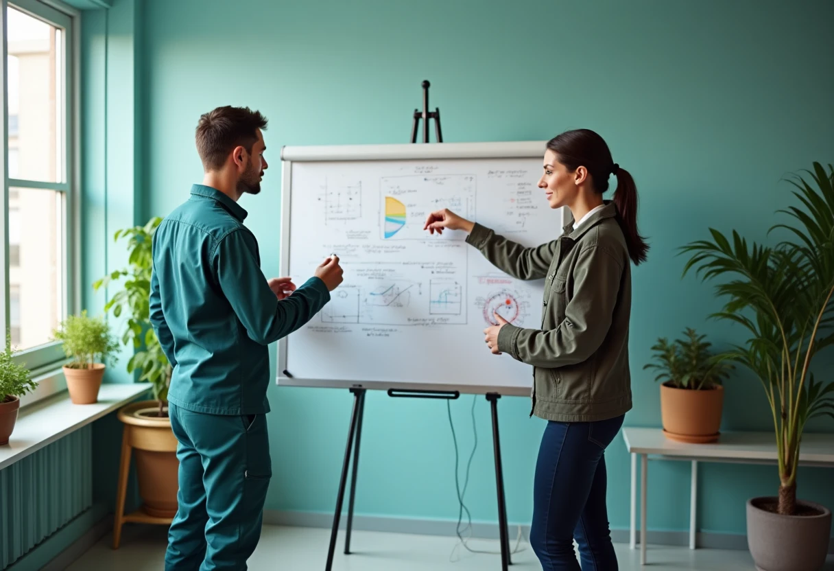Software engineers collaborating
