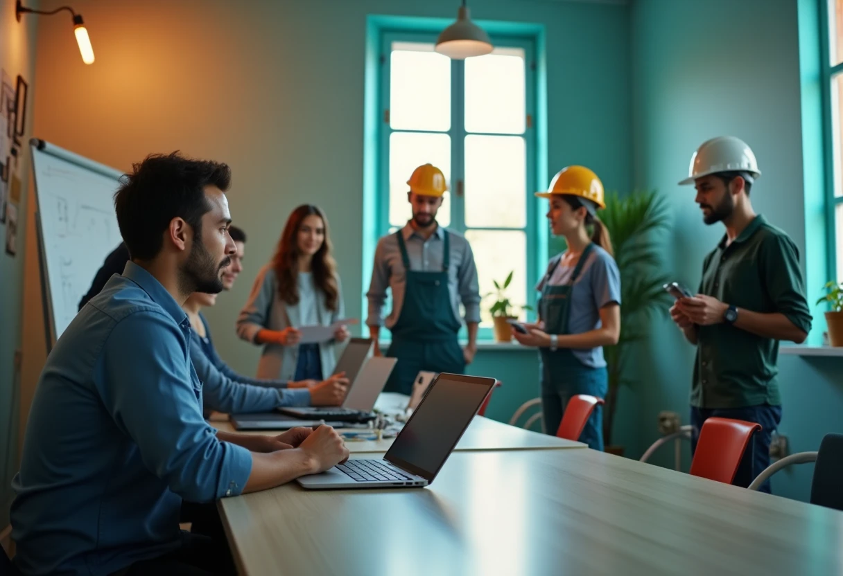 Trabajadores remotos en un entorno profesional